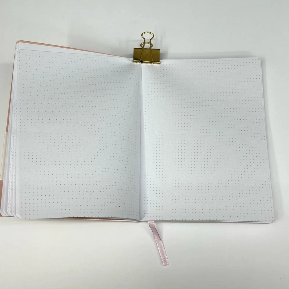 Bullet Journal Hardcover Dotted Gridded Notebook Customizable Bujo Marble Gray